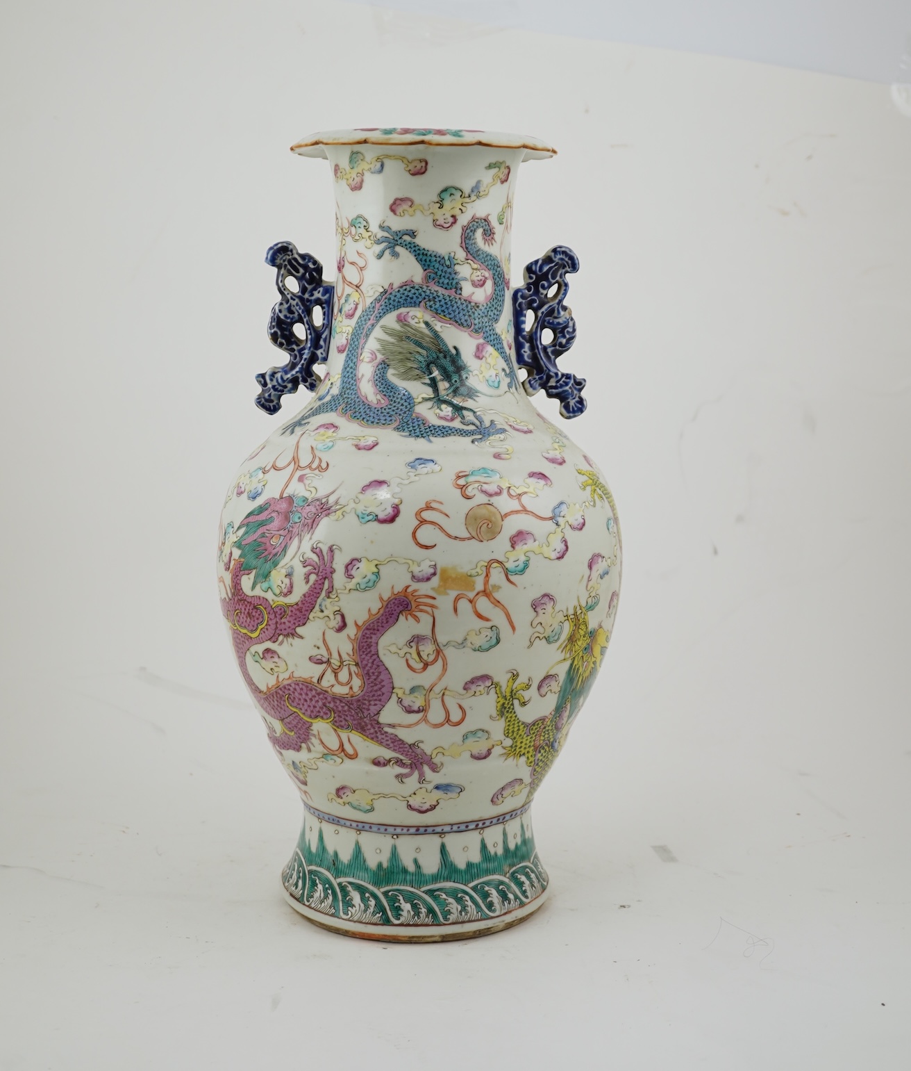 A Chinese enamelled porcelain ‘dragon’ vase, 19th century